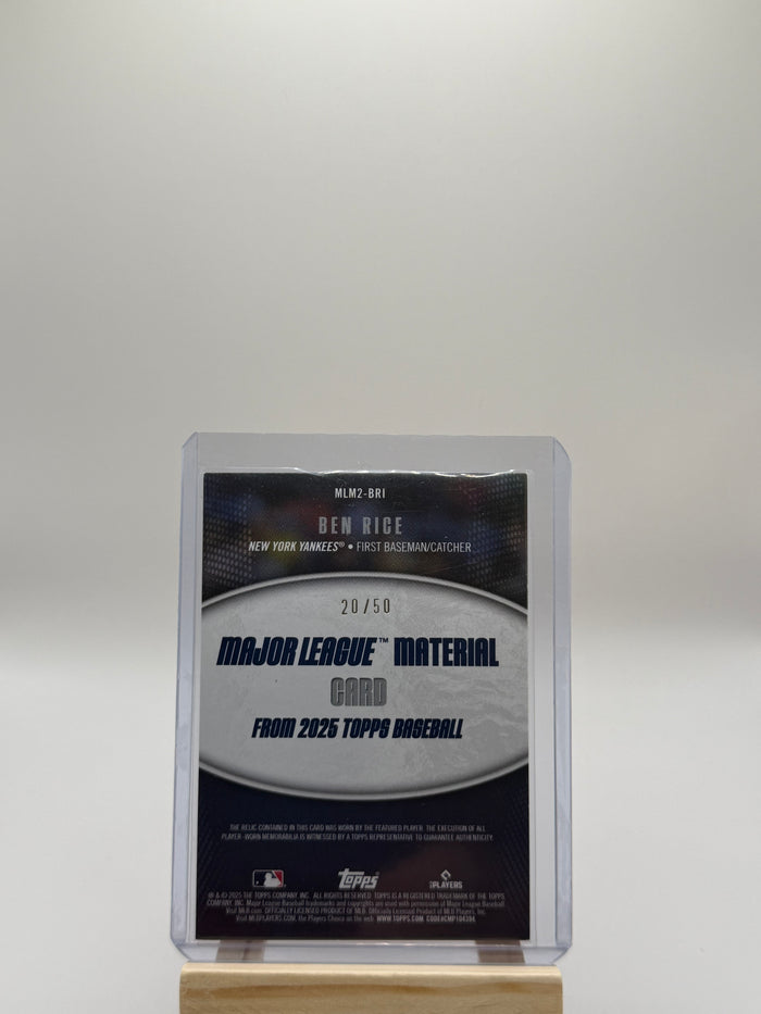 Ben Rice Major League Material Relic Gold /50