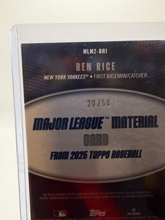Ben Rice Major League Material Relic Gold /50